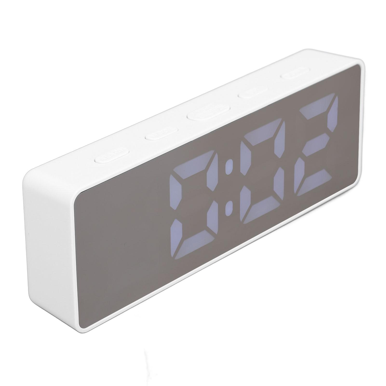 

Светодиодный цифровой будильник с отображением времени, даты и температуры. Стильный внешний вид. Электрические часы для спальни. белый