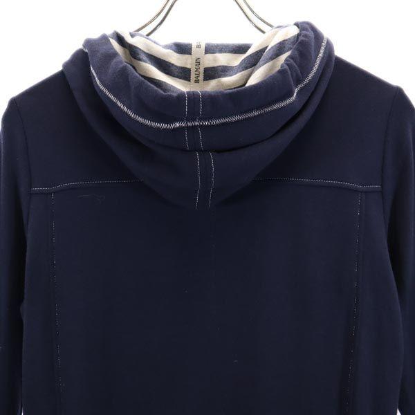 Balmain Wyprodukowano w Japonii border Bluza z długim rękawem z kapturem zapinana na zamek 9 Granatowy Kobiety Używany