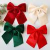 25cm Christmas Tree Bow Decoration Sparkling Glitter Ribbon Bow Knot Xmas Tree Hanging Pendant DIY Wreath Home Party Decorations