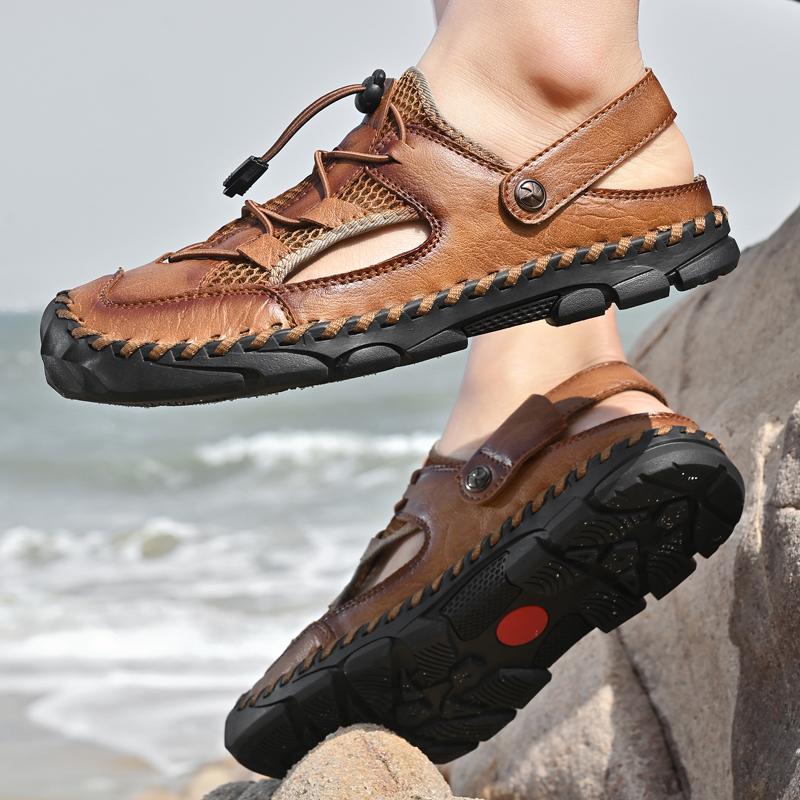 Hot Summer Men's Sandals Outdoor Mesh Sandals Soft Clogs Men Sandals Slides Handmade Dropship Sandals Roman Outdoor Slippers