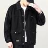 Spring Autumn Fashion Men's Casual Trendy Multi Pocket Solid Color Denim Jacket Coat Loose Jean Jacket Male Tops