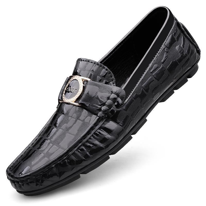2025 Autumn/Winter Men s British Style Crocodile Pattern Loafers: Slip-on Casual Driving Leather Shoes 41