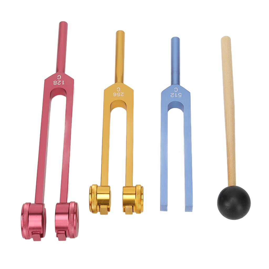 Tuning Forks Set for Healing with Mallet 3 Color Weighted Sound Therapy Medical Tuning Fork with Mallet