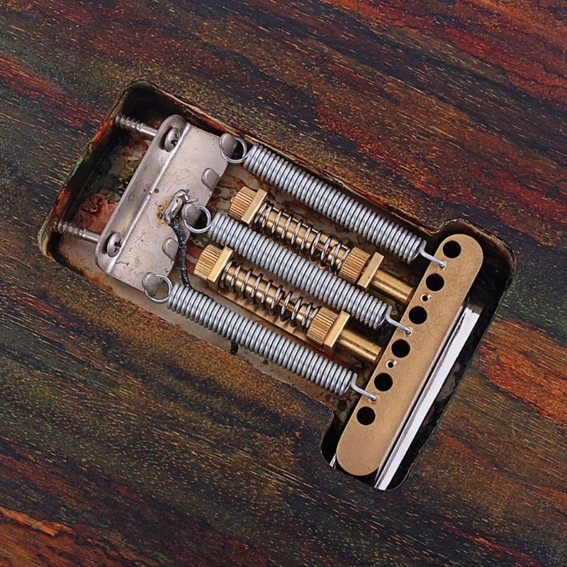 Guitar Brass Tremolo Bridge System Dual-Brass-Rod Trem Stopper Device with Mounting Screws Electric Guitar Accessories