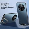 Hidden StandPhone Case for Huawei Mate50 Pro, Full Lens Protection Ultra-Thin Frosted Silicone Business Case, Shockproof Non-Slip - Sea Blue