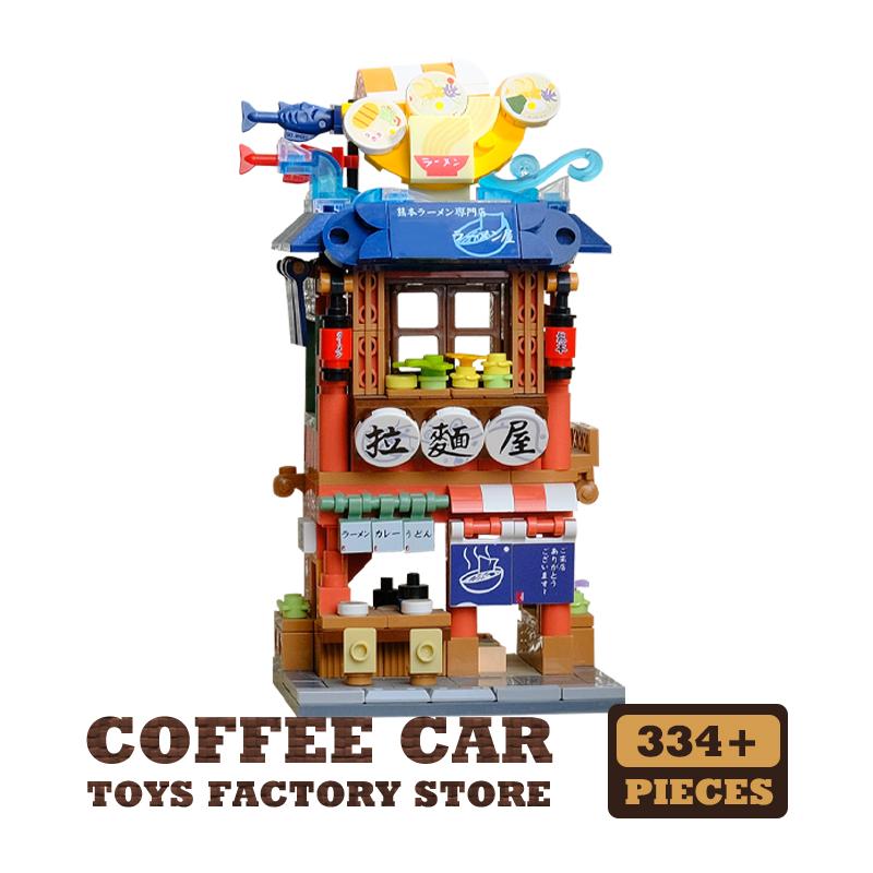 Japanese Style Shop MOC Bricks Sets City View Sushi Store Building Blocks Toys Hot Spring Cabin Model Adult Kids Birthday Gifts