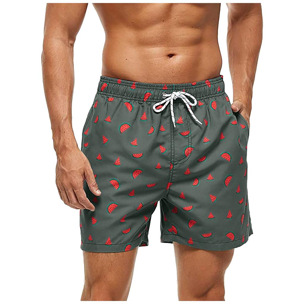 Fashion Men Breathable Trunks Pant Leaves Print Swimwear Beach Shorts Slim Wear