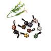 Hand-Woven Crystal Rough Stone Natural Stone Brown Mesh Pocket Necklace Mesh Pocket Sweater Chain N701