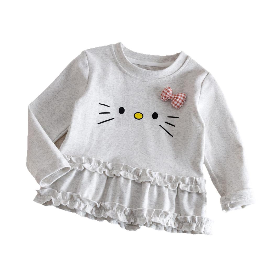 Girls Autumn Sweet Lace Trim Base Layer Shirt Baby Cute Cotton Casual T-Shirt Kids Fall Clothing Top