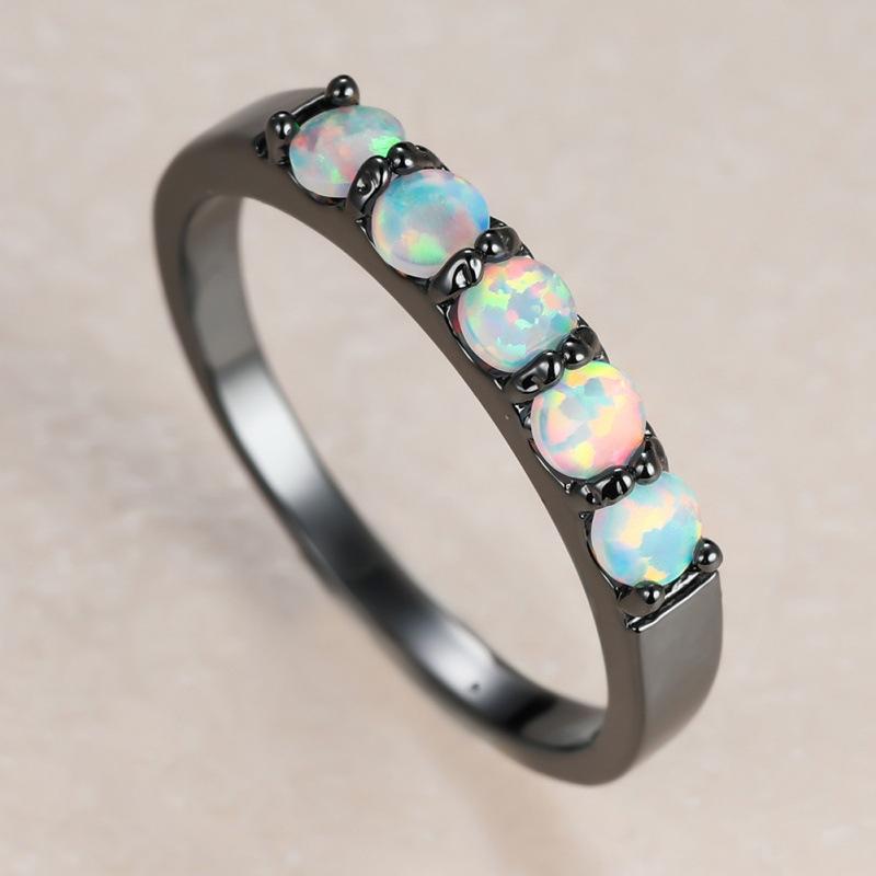 

Korean style opal diamond rose gold ring women s versatile temperament ring holiday gift No. 10