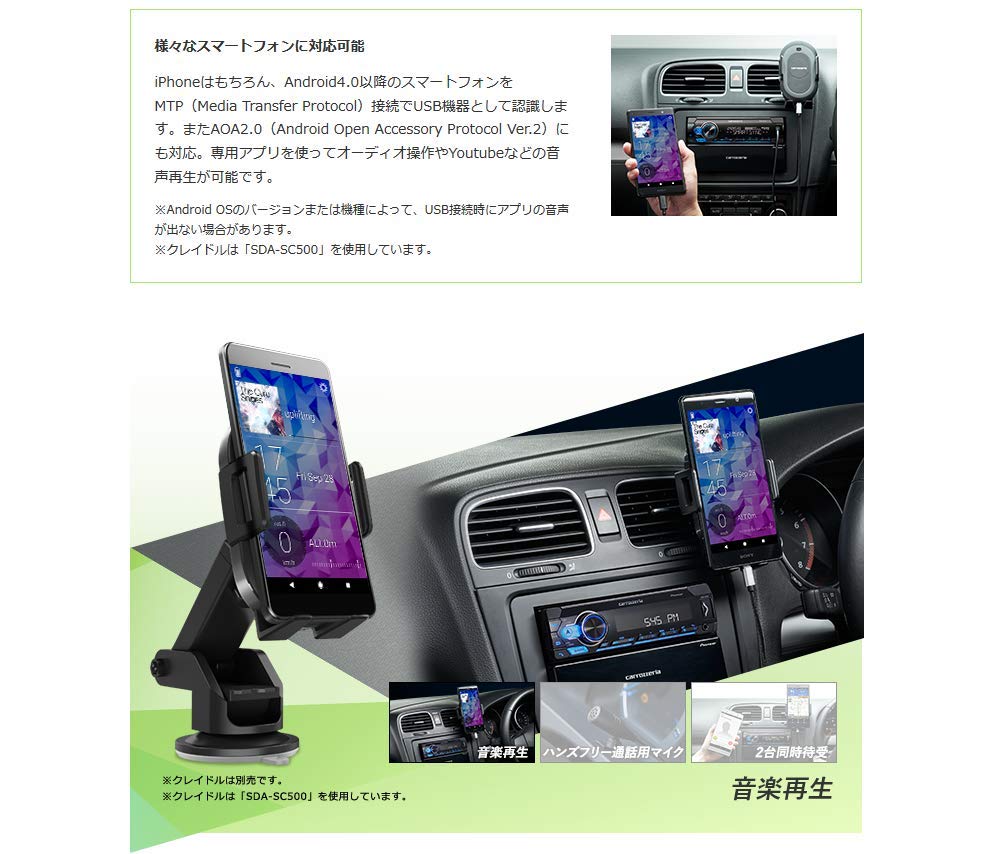 Pioneer Audio 1D bezmechanický Bluetooth USB iPod iPhone AUX DSP Carrozzeria MVH-5500