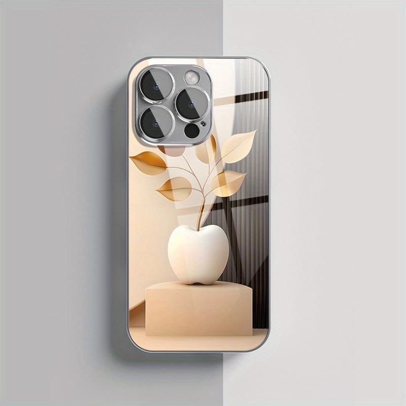 Art Tree Branches For Apple Pattern Electroplated Phone Case For Samsung Galaxy S25 S24 S23 Ultra Plus FE Tempered Glass Cover