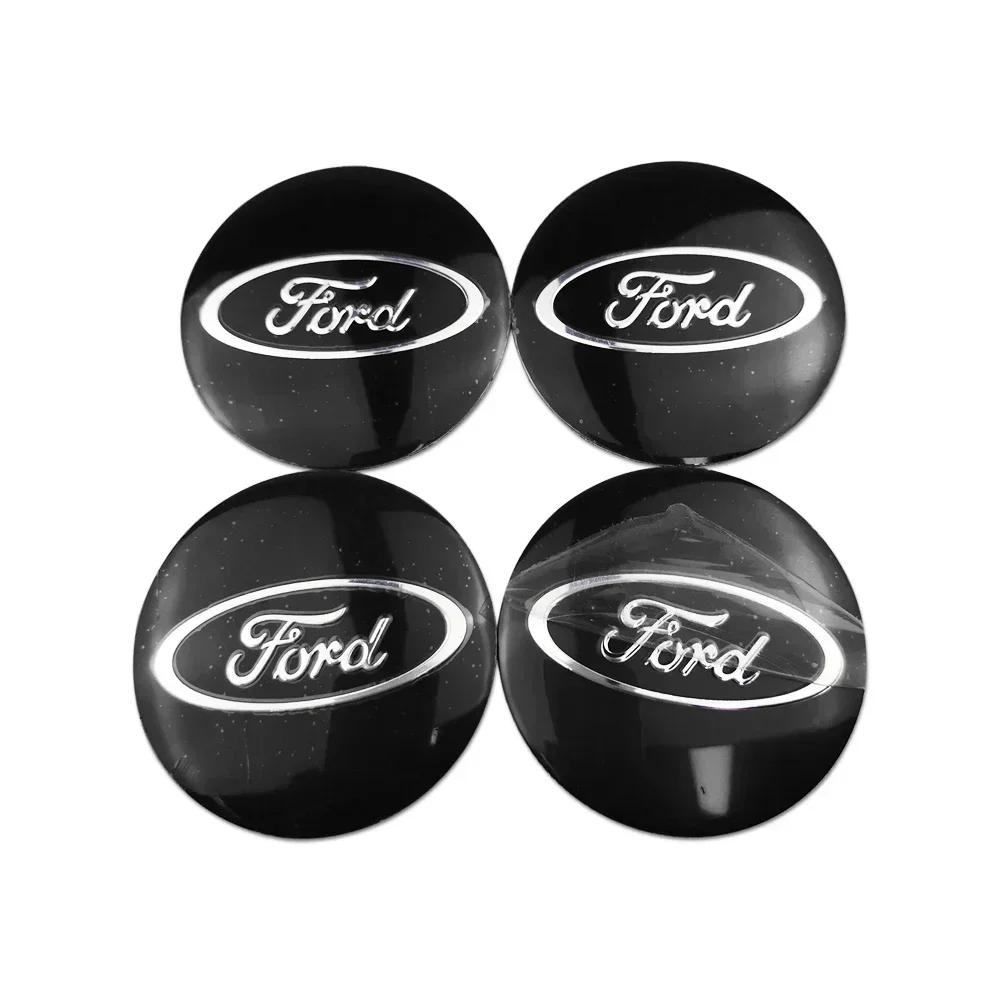 4pcs 56mm Auto Wheel Hub Center Caps Emblem Decals For Ford Fusion Ecosport F36 Kuga ST Explorer Fiesta Focus 2 Mondeo Edge Transit