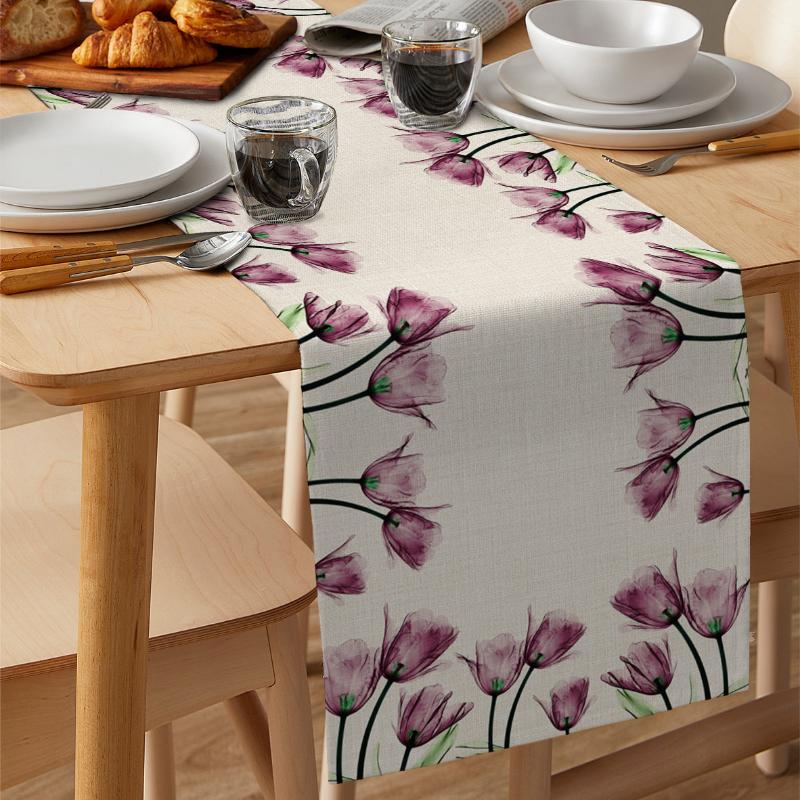 Tulpenblumen-Tischläufer, moderne Tischdecken, Zuhause, Hochzeit, Party, Dekoration, Tischläufer, Küche, Esszimmer, Dekorationen