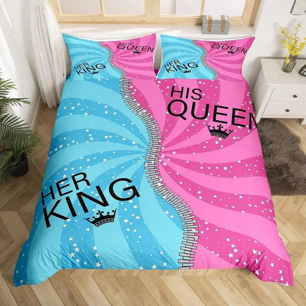 Exquisite 3D Couple Lovers Couples Wallpaper Digital Printing Bedding Set Duvet Cover Comforter Bed Boys Girls Gift