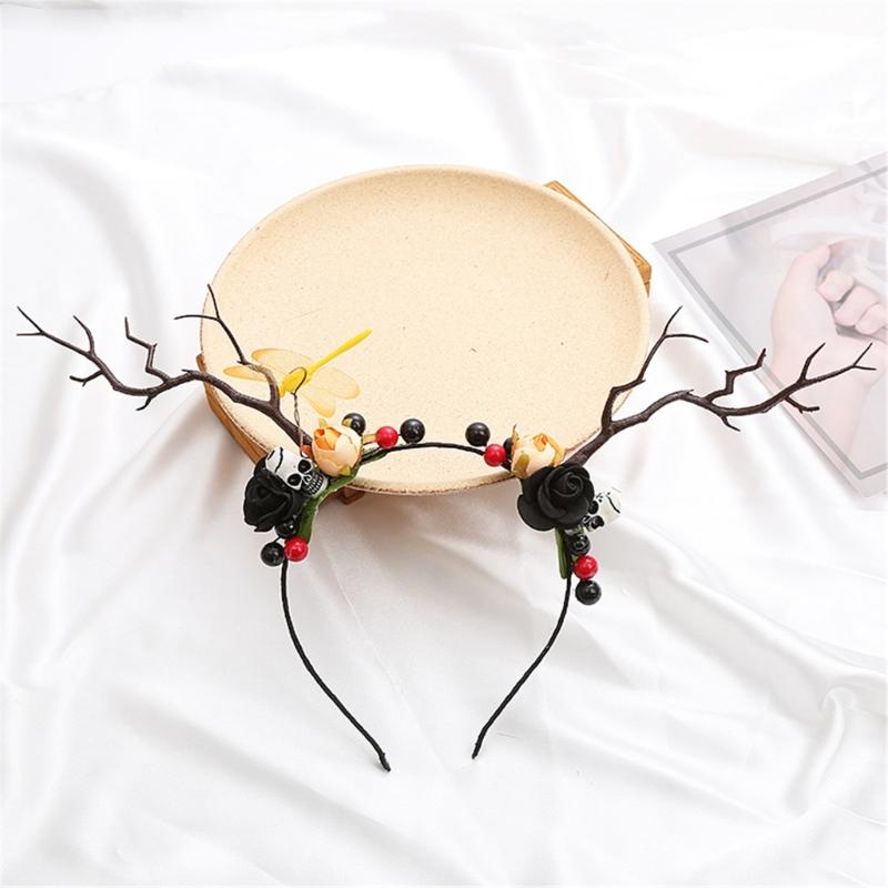 Cute Tree Branch Reindeer Antler Hair Hoop Women Photography Makeup Headband for Christmas Party Hair Accessories