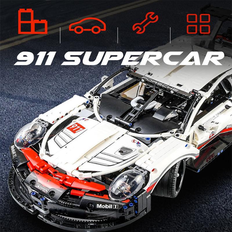 Technical 1/10 Super Racing Car Model 1631Pcs Building Blocks Automobile MOC Vehicle Bricks Παιδικά Κατασκευαστικά Παιχνίδια