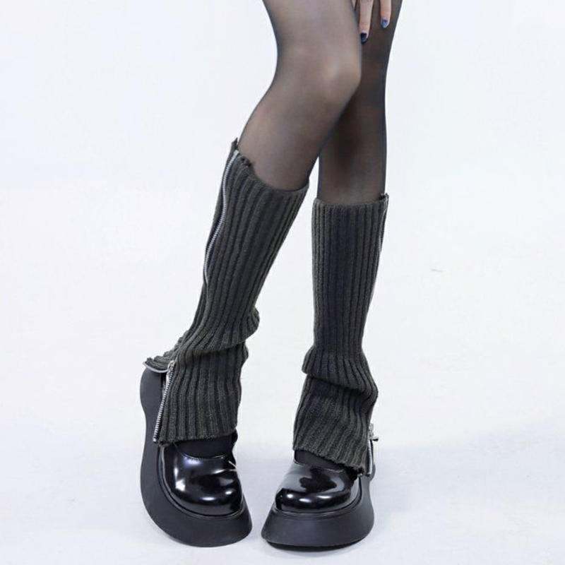 Women's Striped Leg Warmers Lolita Long Socks Knitted Leggings Japanese Sweets Winter Socks Kawaii Arm Ankle Warmers Y2k 1pair