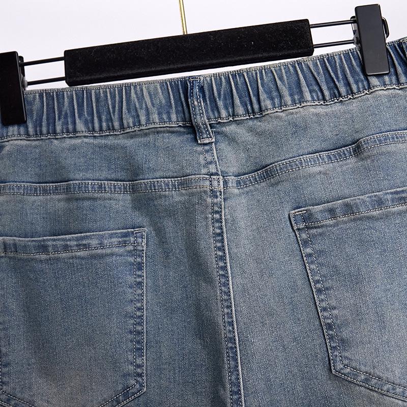 Plus Size Women's High Waist Slimming Denim Pants - Casual Loose Fit 