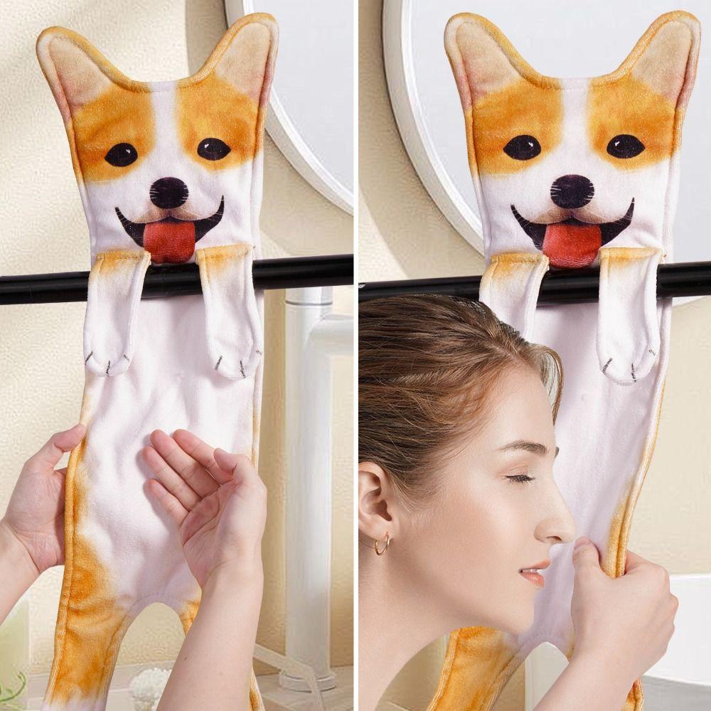 Soft Absorbent Hanging Towel Wall-Mounted Simulated Animal Towels  Bathroom Kitchen Cleaning