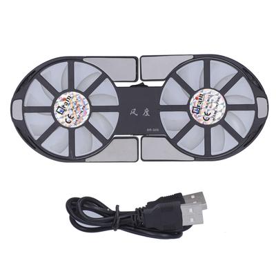 4Color Laptop Cooling Pad Pieghevole Notebook Cooler DualFan Grande Volume Aria Radiatore Dissipatore di Calore(Nero )