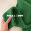 Green twist pullover crew neck knitted sweater women's autumn and winter thickened loose lazy bottoming shirt top