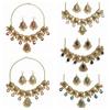 Metal Necklace Earrings Set Bohemia Style Ethnic Style Necklace Set Rhinestone Jewelry Set  Women