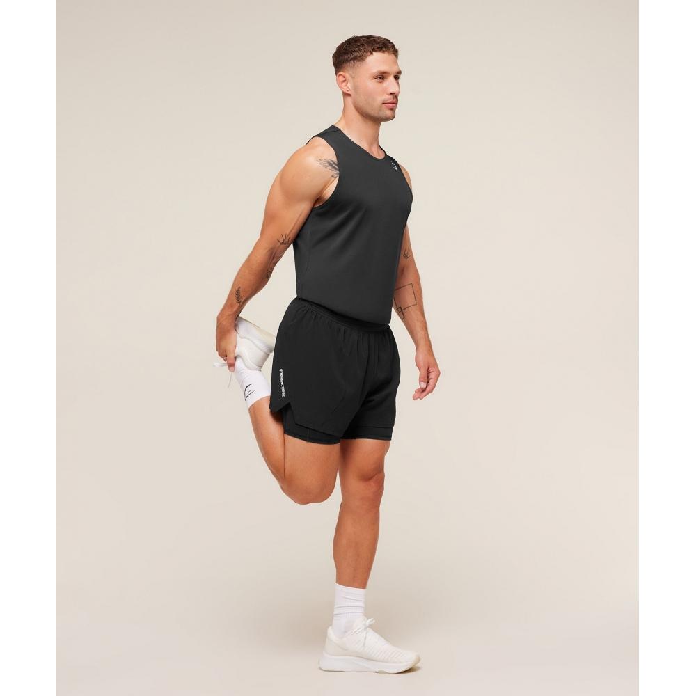 Gymshark Running 4  2in1 Shorts Black A3b9p Bb2j