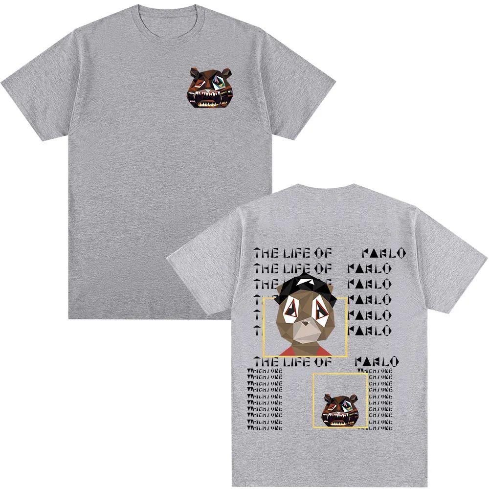 Fashion Hip Hop Casual Loose Tshirt Rapper Kanye West Graduation Bear The Life of Pablo Tshirts Print Oversized T Shirt Unisex S