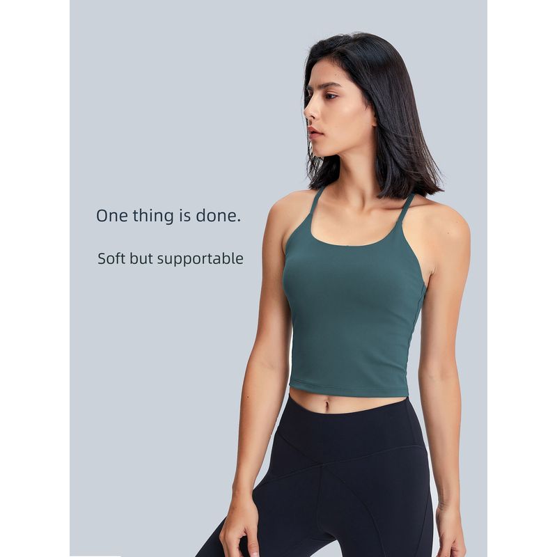 Lu Same Style Sexy Y Word Beauty Back Exercise Vest Women's Summer Thin Detachable with Chest Pad Moisture Wicking Yoga Clothes