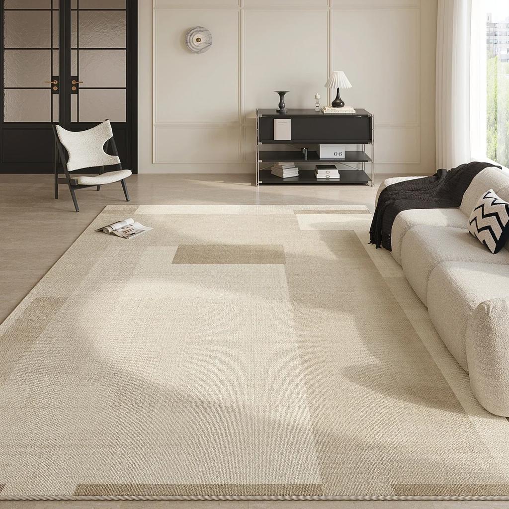Black White Abstract Living Room CarpetSymmetrical Geometric Rug Comfortable Non-Slip Bedroom Carpets Easy Care for Rugs