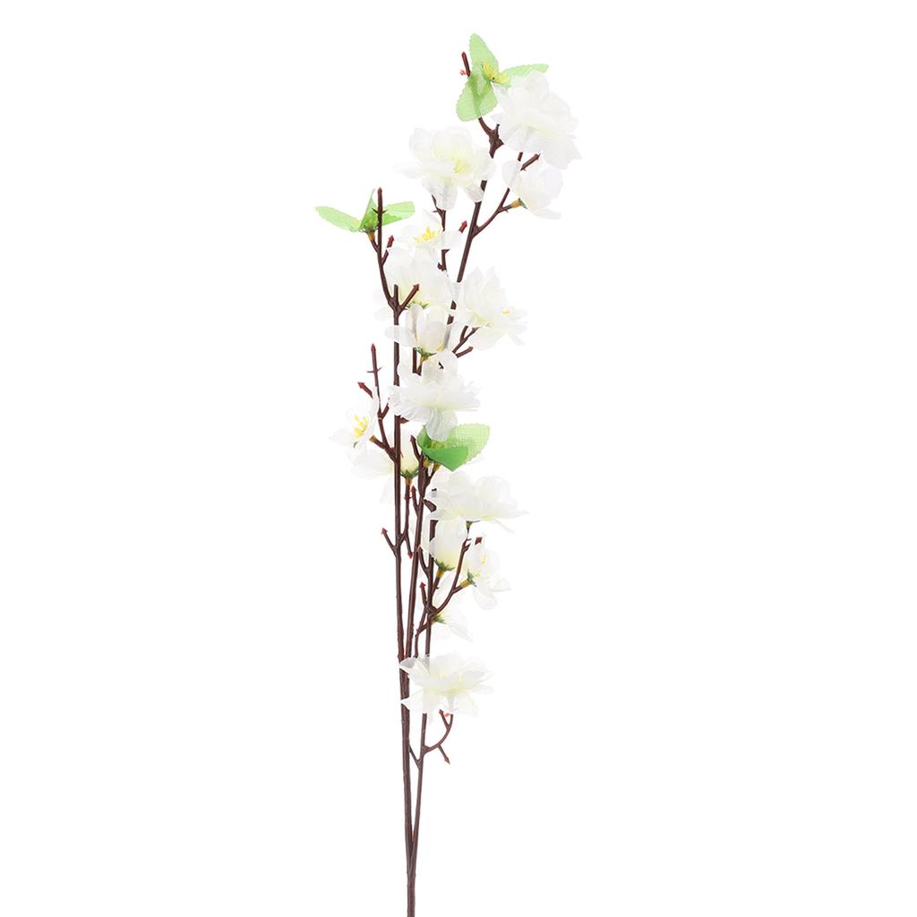 65cm White Artificial Peach Blossom Branches Fake Flower Stems for Home Decor