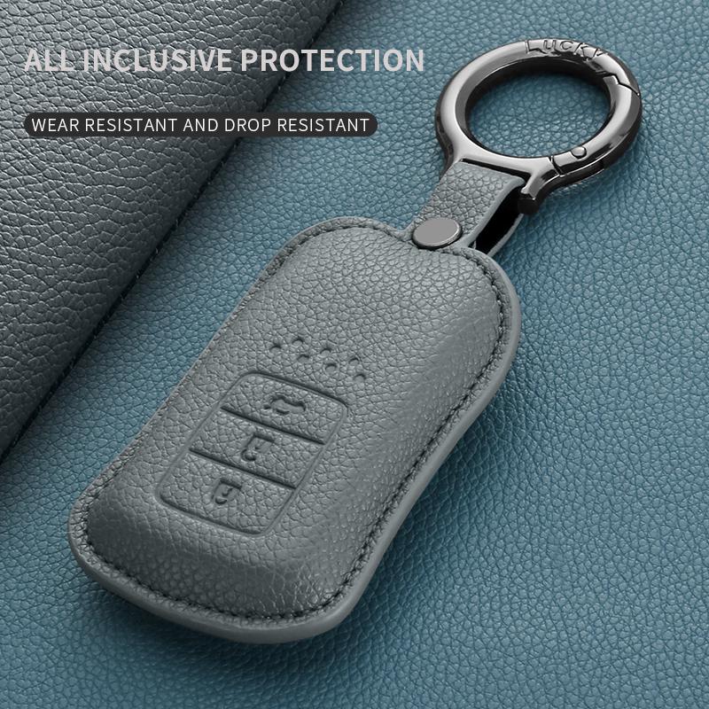 Leather Car Key Case Cover For Honda Honda Accord Civic 10Th Cr-V Hr-V Insight Odyssey Pilot Ridgeline Jazz Jade Fit Freed City