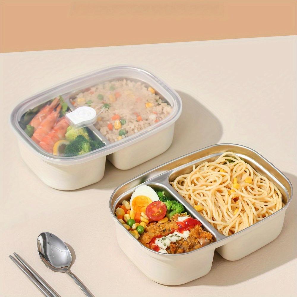 304 Stainless Steel Lunch Box, Student Lunch Box Can Be Stored In Microwave Oven, Sealed Square Fresh-keeping Box