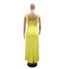Women's Halter Dress with Cutout and Slit Dress
