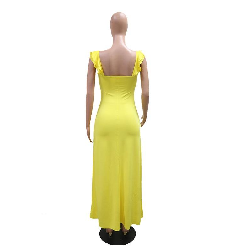 Women's Halter Dress with Cutout and Slit Dress
