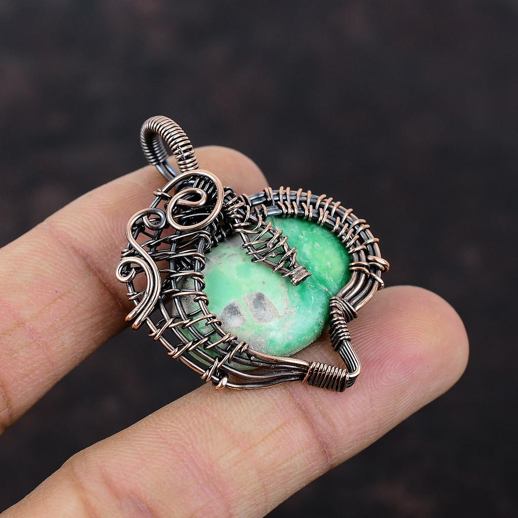 Pandantiv Variscit Pandantiv Înfășurat în Sârmă de Cupru Bijuterii cu Piatră Prețioasă Autentică Pandantiv Făcut Manual Bijuterii Înfășurate în Sârmă de Cupru Pandantiv Decent Cadou Pentru El