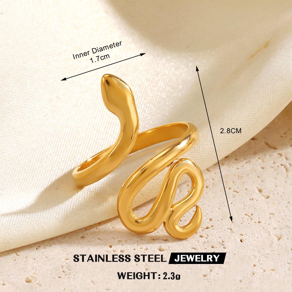 Stainless Steel Heart-Shaped Open Ring for Women - European & American Hip-Hop Style