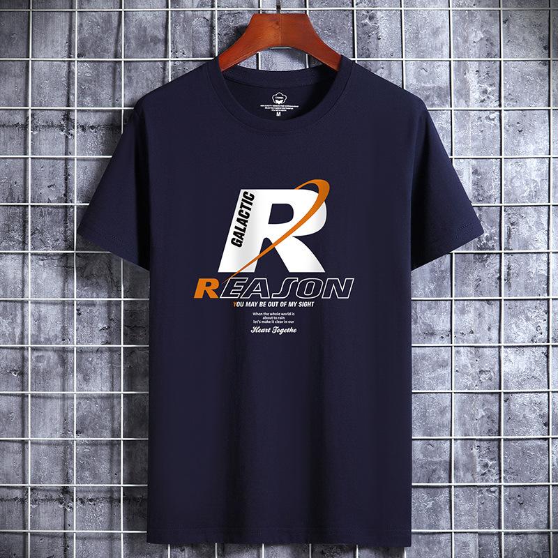 Lässige Herrenbekleidung Luxus Rundhals T-Shirt aus reiner Baumwolle Lustiger R-Print Streetwear Sommermode Vintage Y2k Style Top Übergroßes T-Shirt