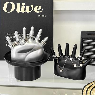 Fashionable Six Finger Palm Shaped Ring Holder Watch Storage Rack Simple Palm Shaped Jewelry Display Stand Gift for Girlfriend
