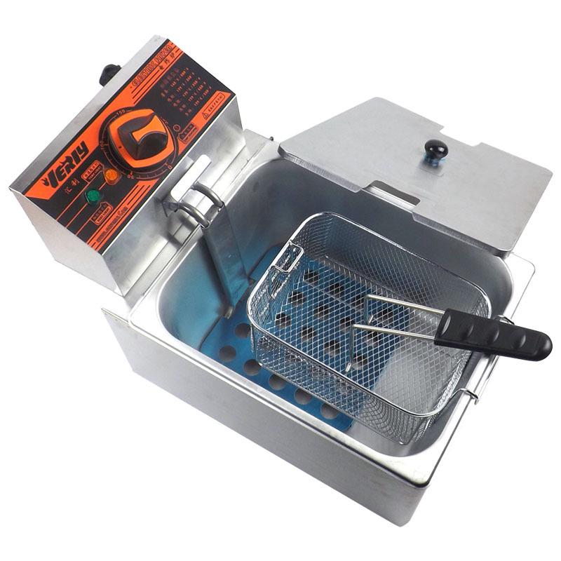 Huili Electric Deep Fryer HY-81R for French Fries & Chicken Wings - Single Tank & Basket