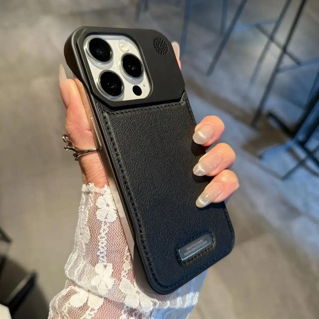Business Aromatherapy Leather Case for iPhone 17 Air 16 15 14 Plus 13 12 11 Pro Max For Magsafe Magnetic Frameless Armor Cover
