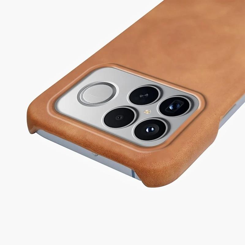 Frameless Business Lambskin Leather Case For POCO F8 Ultra Magnetic Wireless Charging Anti-Fall Cover For POCO F8 Pro F8Ultra