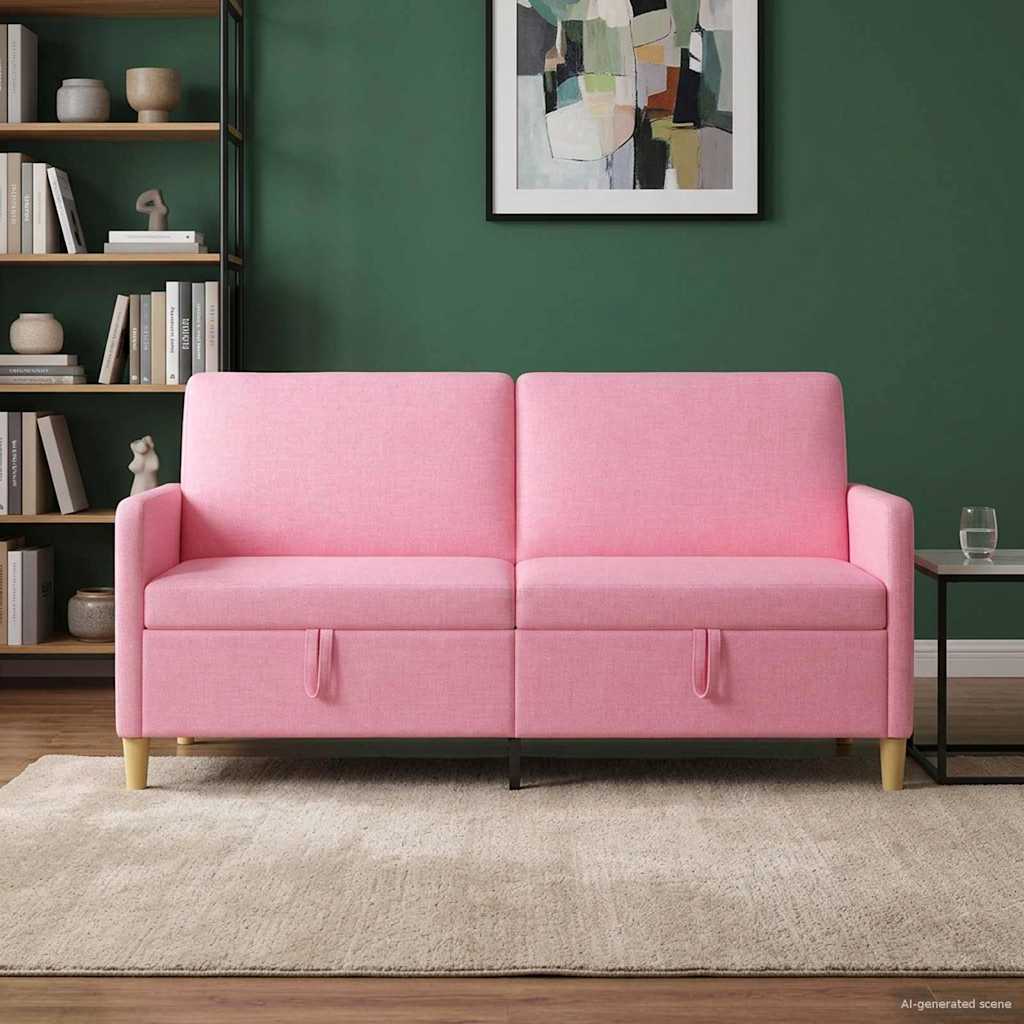 Storage Sofa In Pink 172 X 78 X 87 Cm Polyester