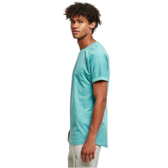 T-Shirt Urban Classics Long Shaped Turnup - blau - XXL
