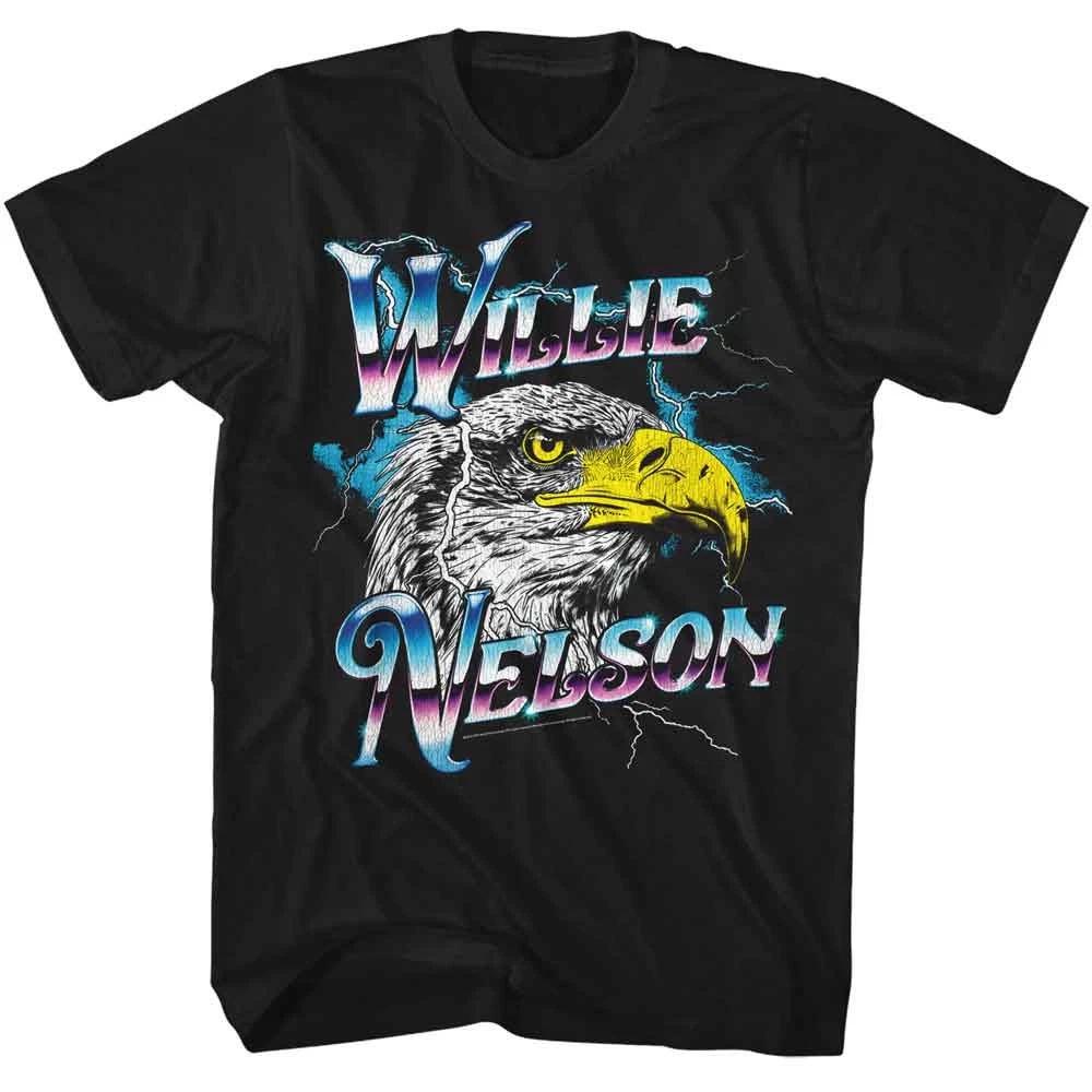 Willie Nelson - Eagle Chrome Vintage - American Classics - Black Adult Short Sle XXXXL
