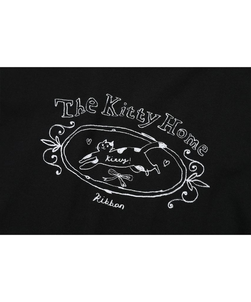 CPGN STUDIO Kitty Home Crop Short Sleeve T-Shirt Black