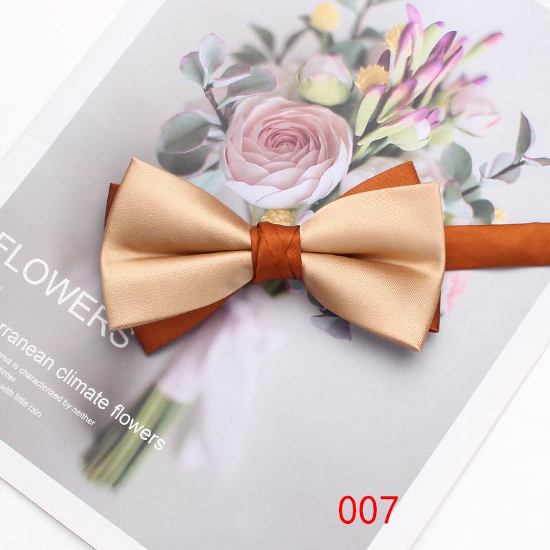 Solid Color Matching Double-Layer Bow Tie Men'S Business British Style Suit Accessories Wedding Bow Tie