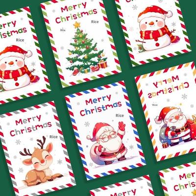 10 STUKS Kerstkaarten, Handgeschreven Bedankjes, Zegeningen, Boodschappen, Cadeaus, Decoraties, Kleine Kaartjes, Feesten, Verjaardagen, Vakanties