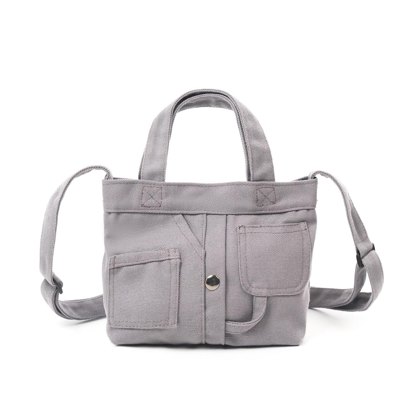 Small Casual New Canvas Women s Shoulder Tote Bags for Women Korean Mini Mobile Phe Bag Literary Artistic Crossbody Handbags серый